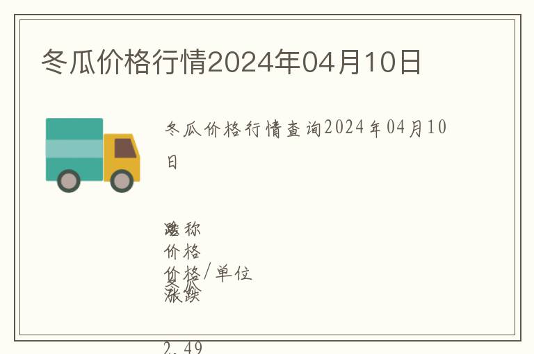 冬瓜价格行情2024年04月10日