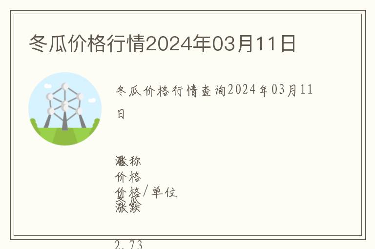 冬瓜价格行情2024年03月11日