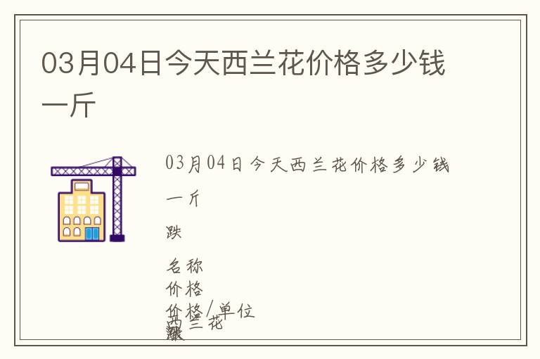 03月04日今天西兰花价格多少钱一斤