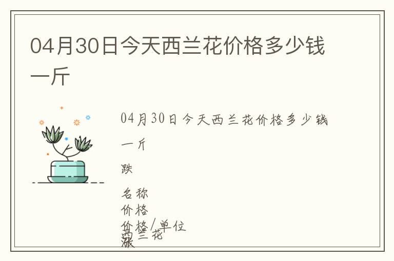 04月30日今天西兰花价格多少钱一斤