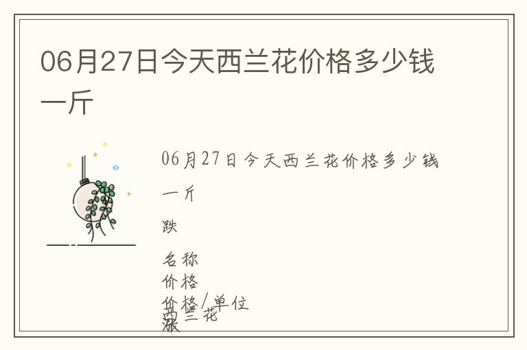 06月27日今天西兰花价格多少钱一斤