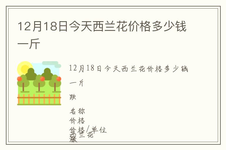 12月18日今天西兰花价格多少钱一斤