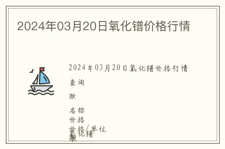 2024年03月20日氧化镨价格行情