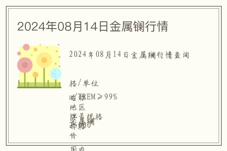 2024年08月14日金属镧行情