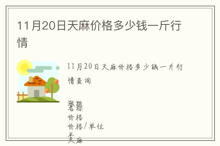 11月20日天麻价格多少钱一斤行情