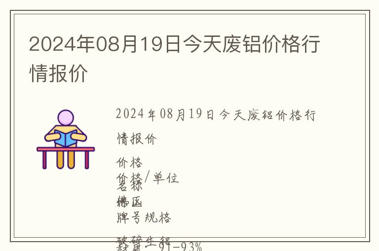 2024年08月19日今天废铝价格行情报价