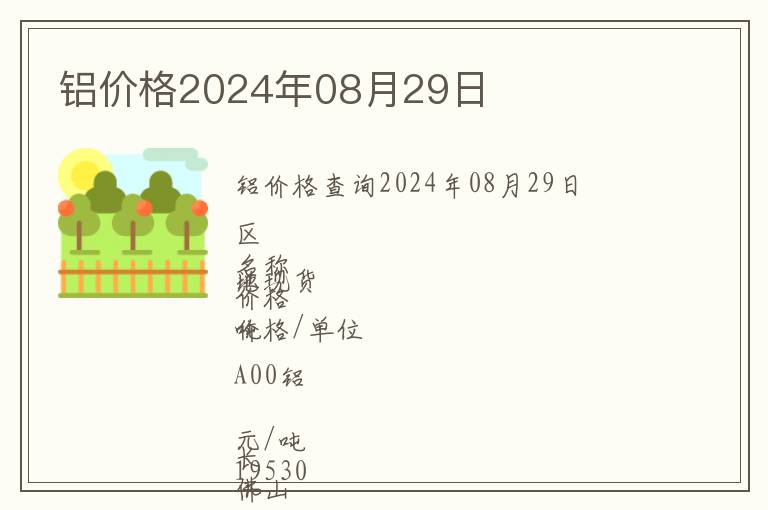 铝价格2024年08月29日