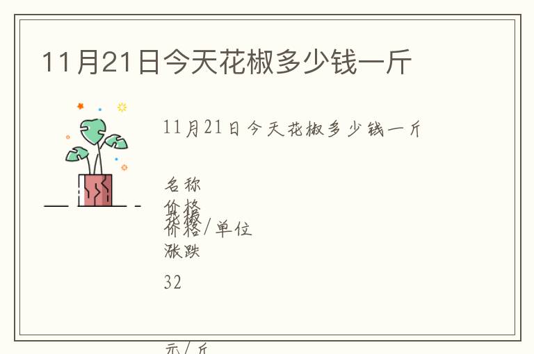 11月21日今天花椒多少钱一斤