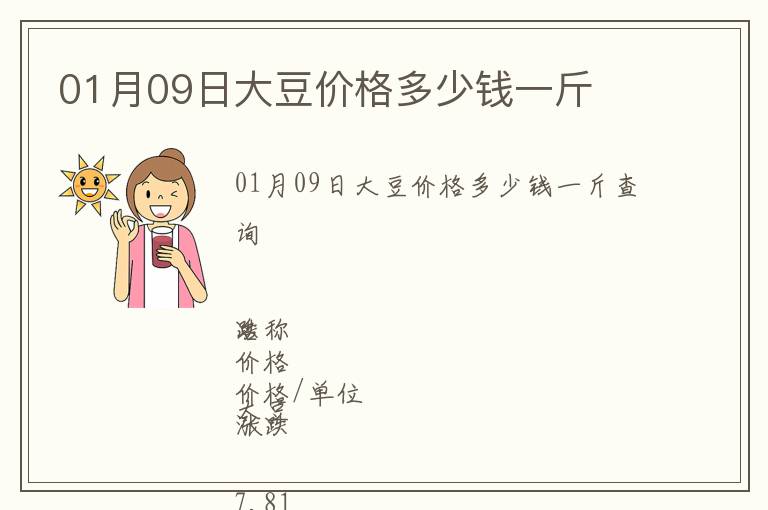 01月09日大豆价格多少钱一斤