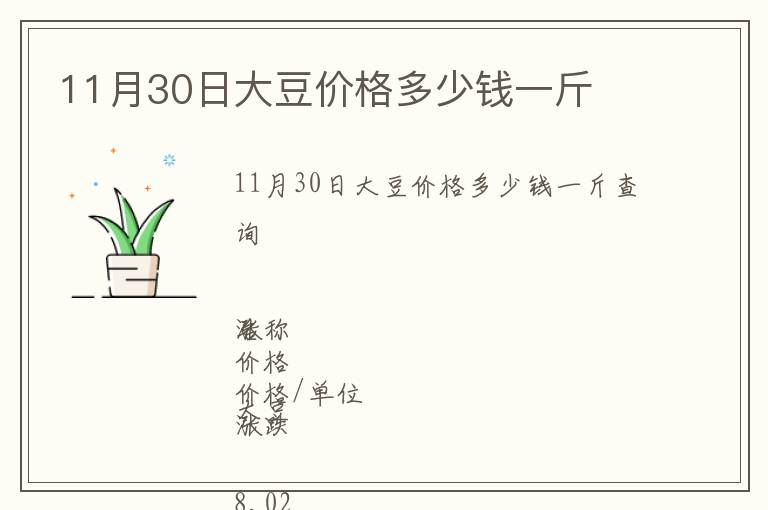 11月30日大豆价格多少钱一斤