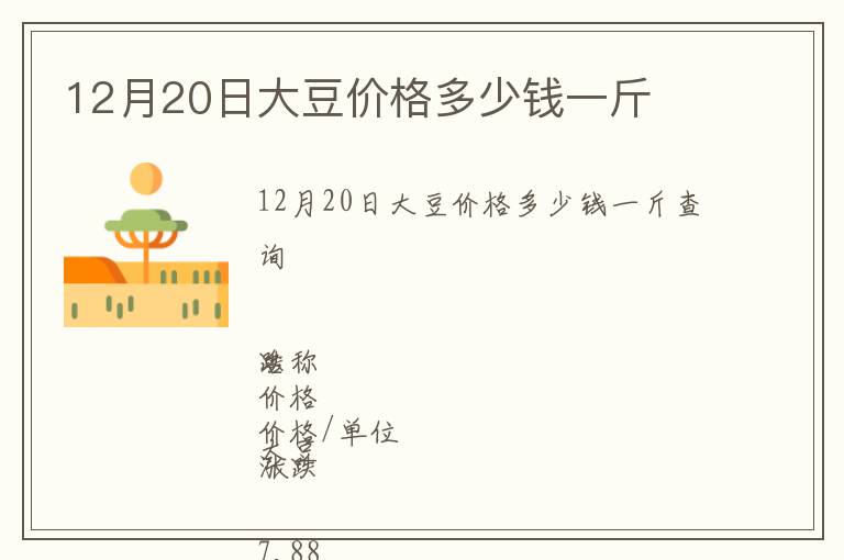 12月20日大豆价格多少钱一斤