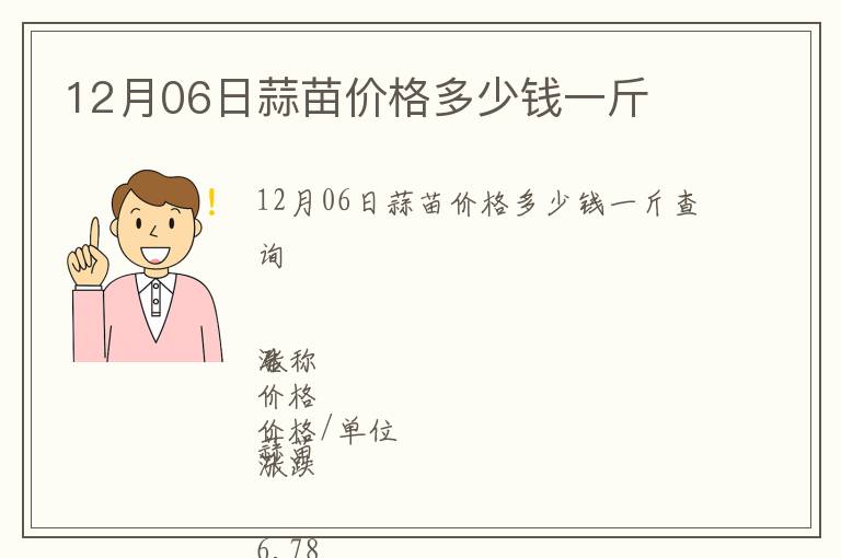 12月06日蒜苗价格多少钱一斤