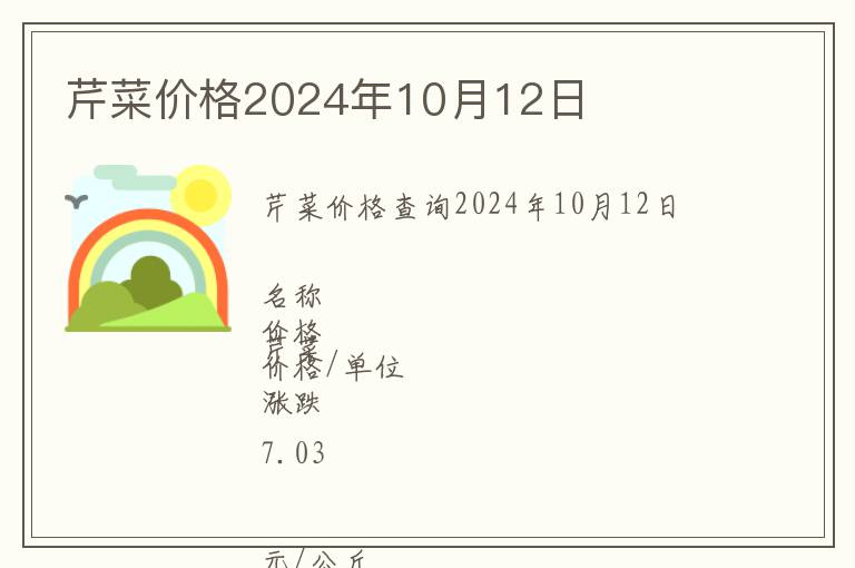 芹菜价格2024年10月12日