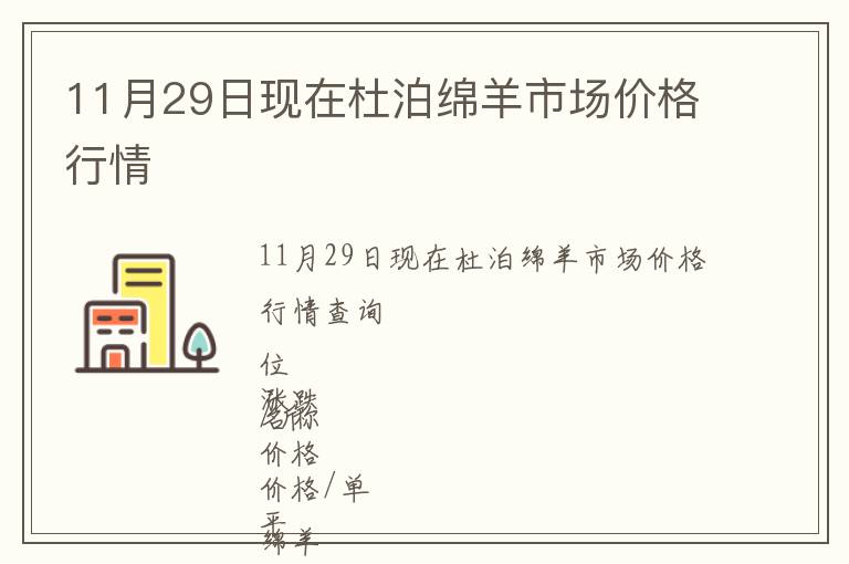 11月29日现在杜泊绵羊市场价格行情