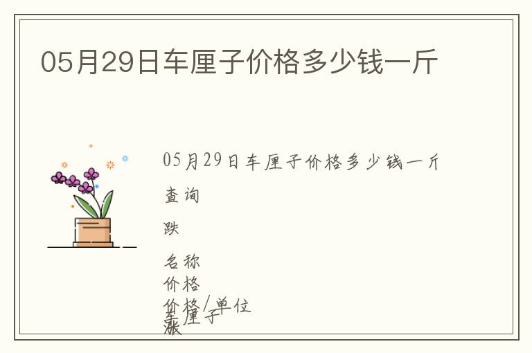 05月29日车厘子价格多少钱一斤