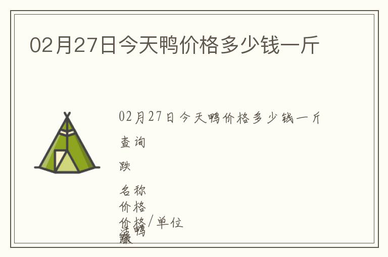 02月27日今天鸭价格多少钱一斤