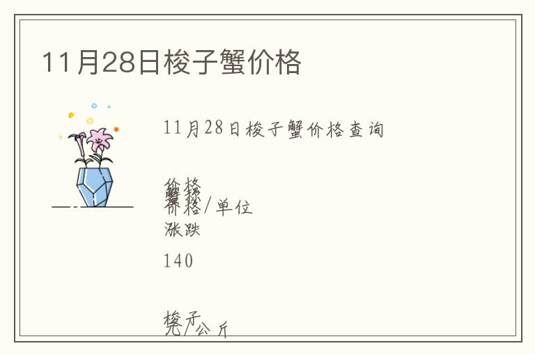 11月28日梭子蟹价格