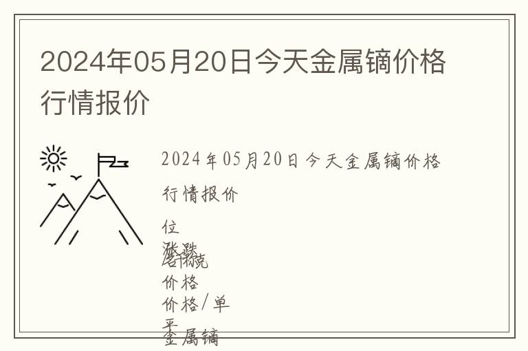 2024年05月20日今天金属镝价格行情报价