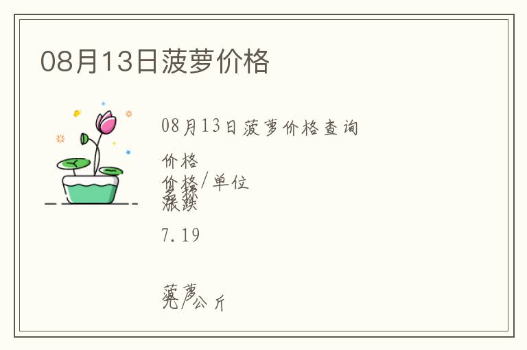 08月13日菠萝价格