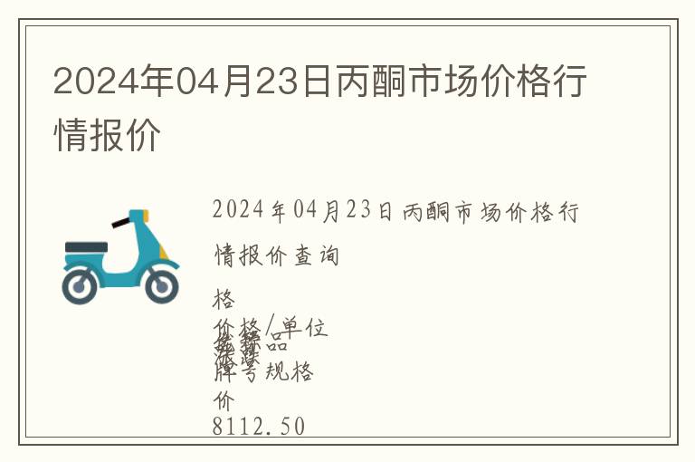 2024年04月23日丙酮市场价格行情报价