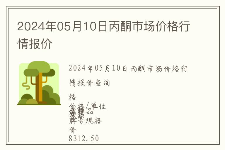 2024年05月10日丙酮市场价格行情报价