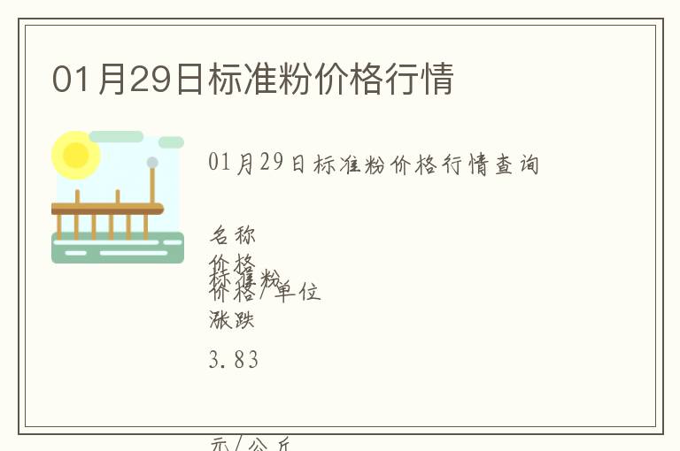 01月29日标准粉价格行情