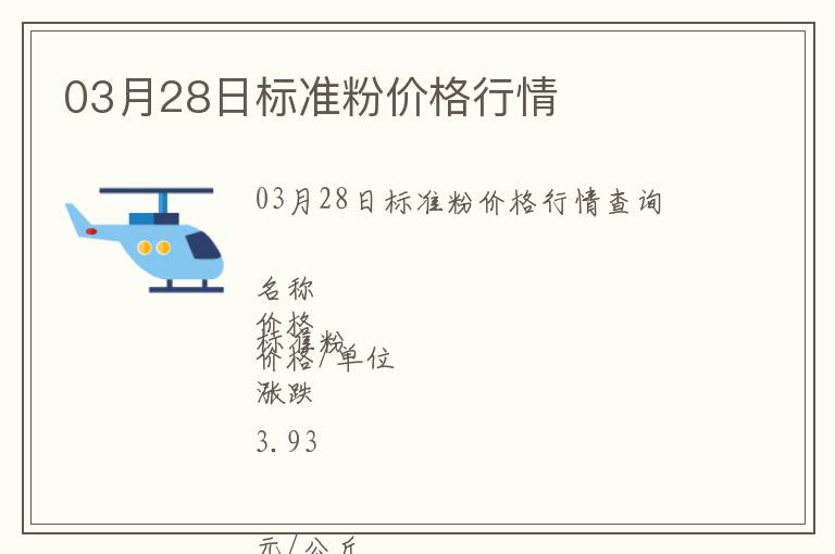 03月28日标准粉价格行情