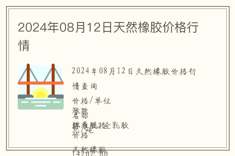 2024年08月12日天然橡胶价格行情