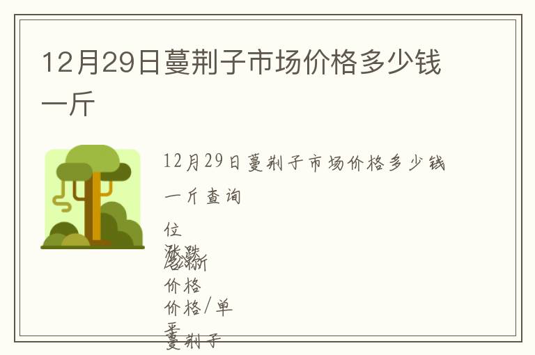 12月29日蔓荆子市场价格多少钱一斤