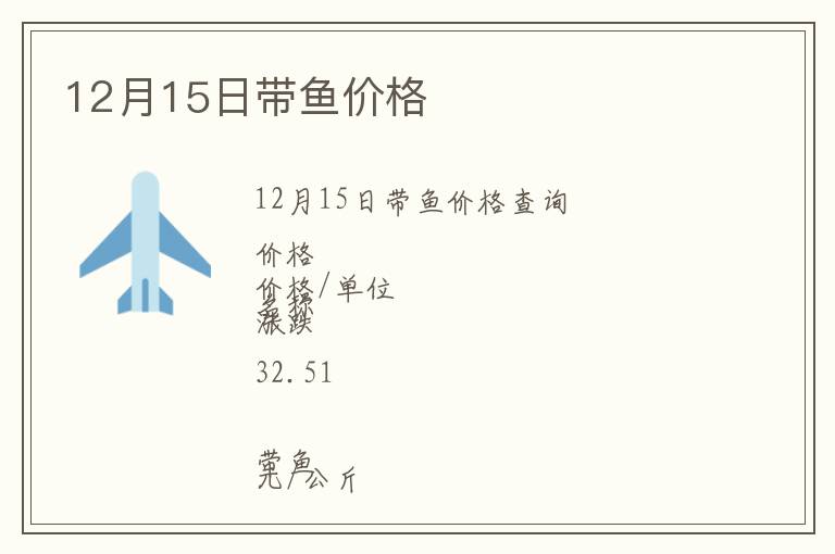 12月15日带鱼价格