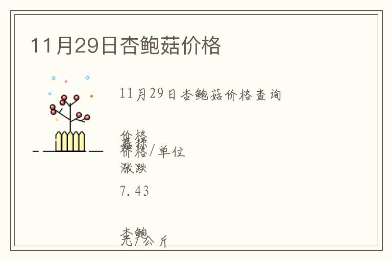 11月29日杏鲍菇价格