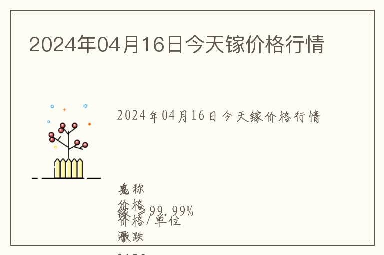 2024年04月16日今天镓价格行情