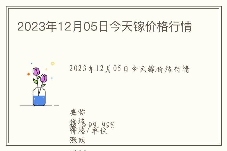 2023年12月05日今天镓价格行情