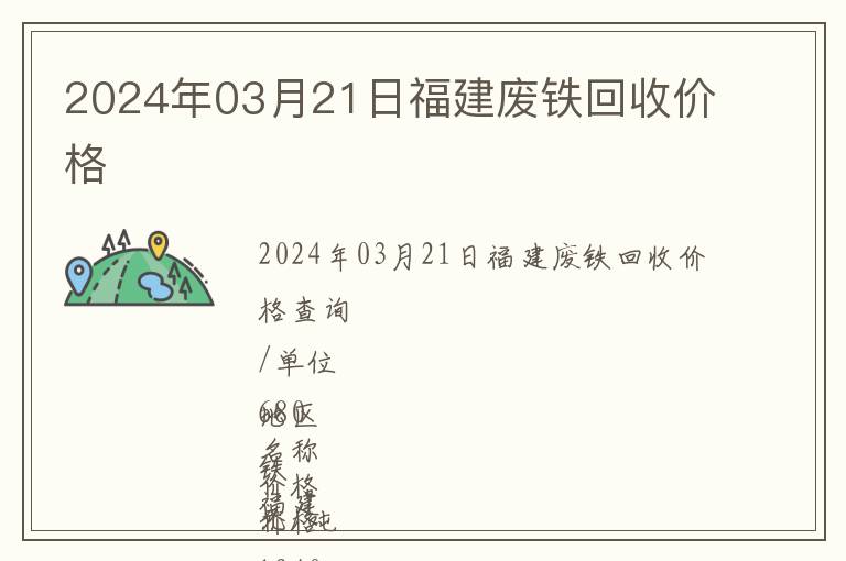 2024年03月21日福建废铁回收价格