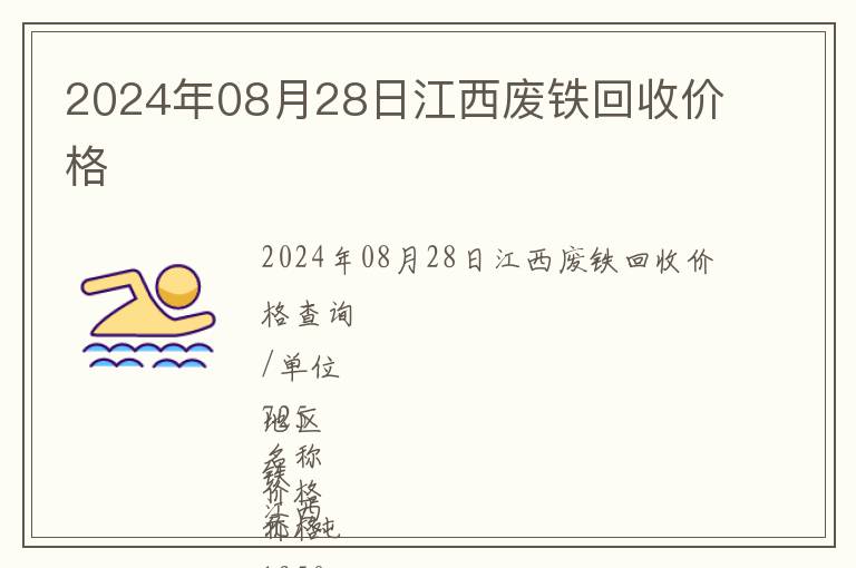 2024年08月28日江西废铁回收价格