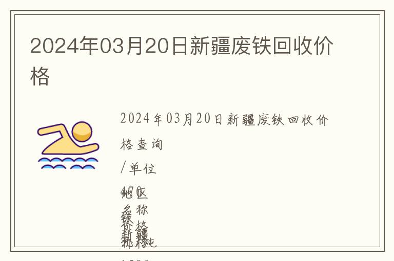 2024年03月20日新疆废铁回收价格