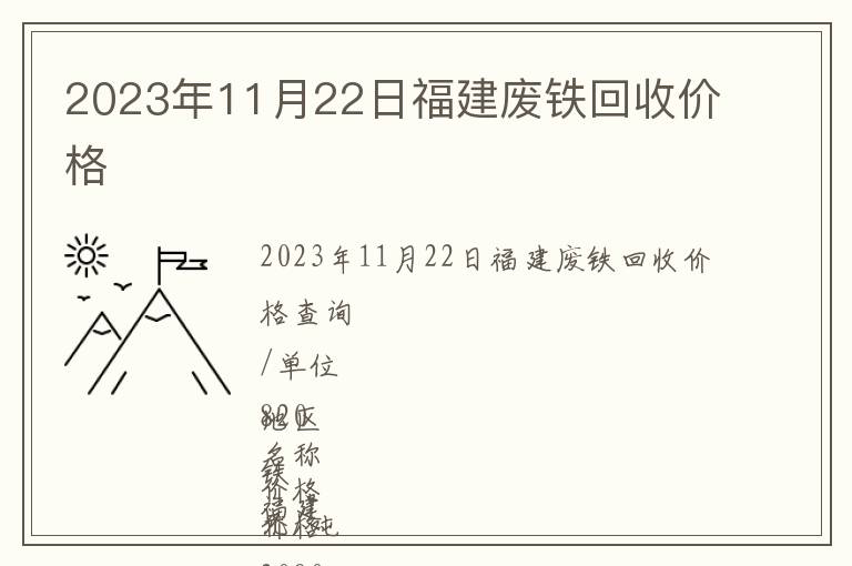 2023年11月22日福建废铁回收价格
