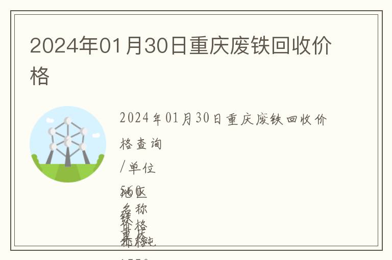 2024年01月30日重庆废铁回收价格