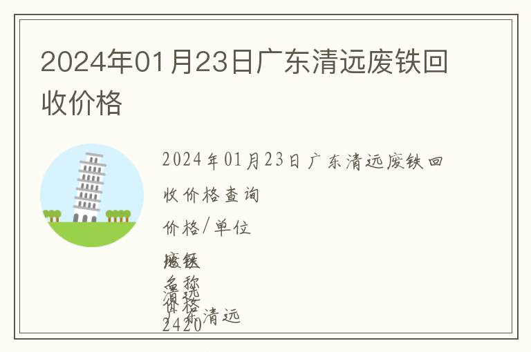 2024年01月23日广东清远废铁回收价格