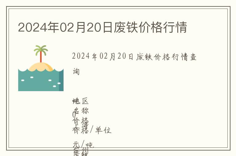 2024年02月20日废铁价格行情