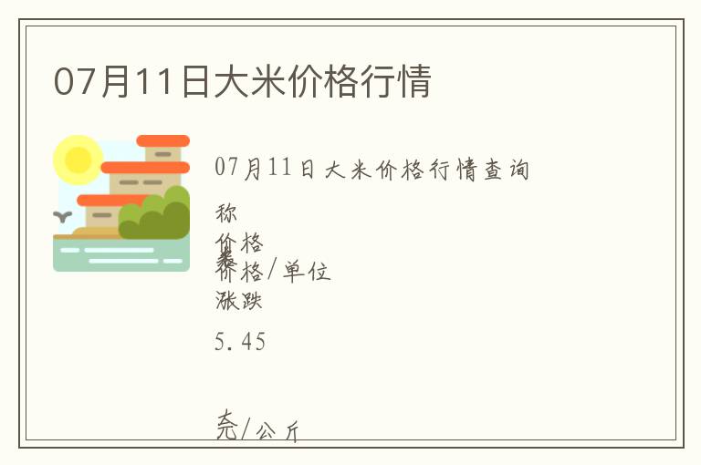 07月11日大米价格行情