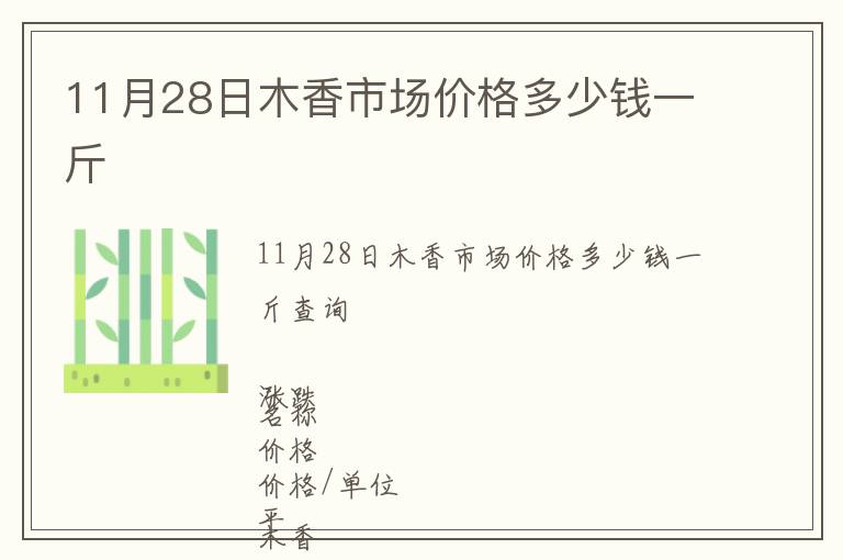 11月28日木香市场价格多少钱一斤