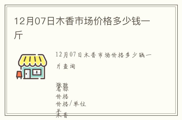 12月07日木香市场价格多少钱一斤