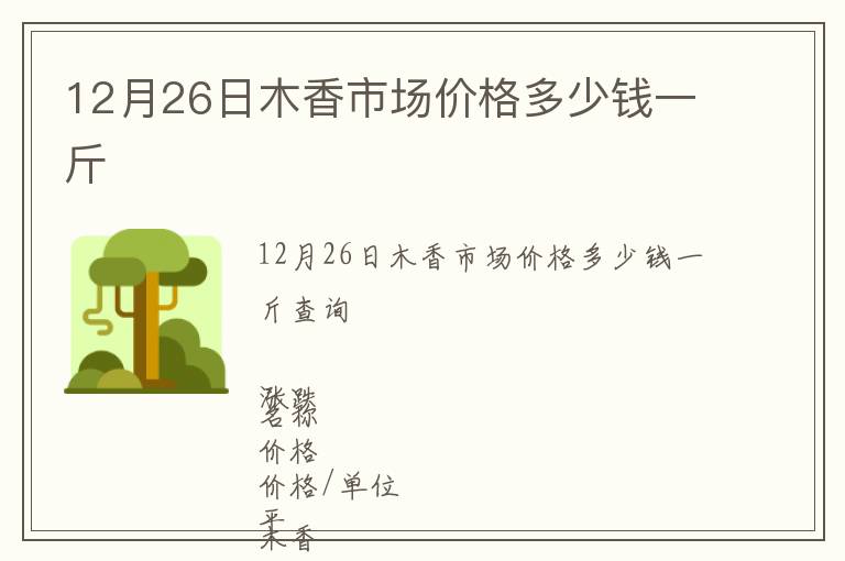 12月26日木香市场价格多少钱一斤