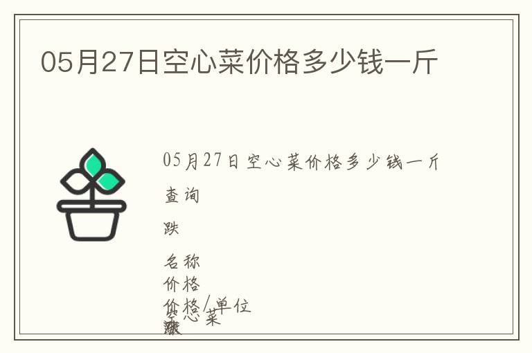 05月27日空心菜价格多少钱一斤