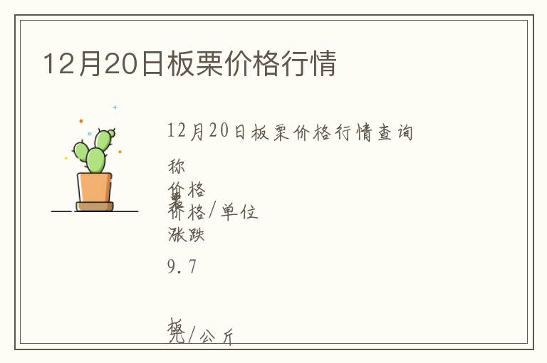 12月20日板栗价格行情