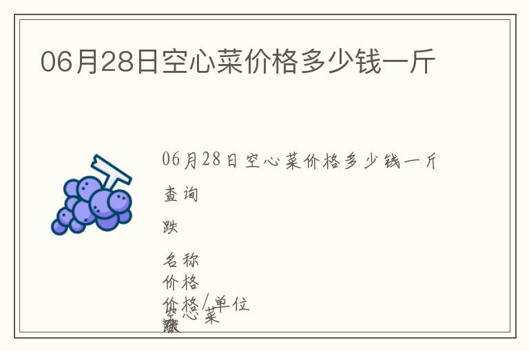 06月28日空心菜价格多少钱一斤