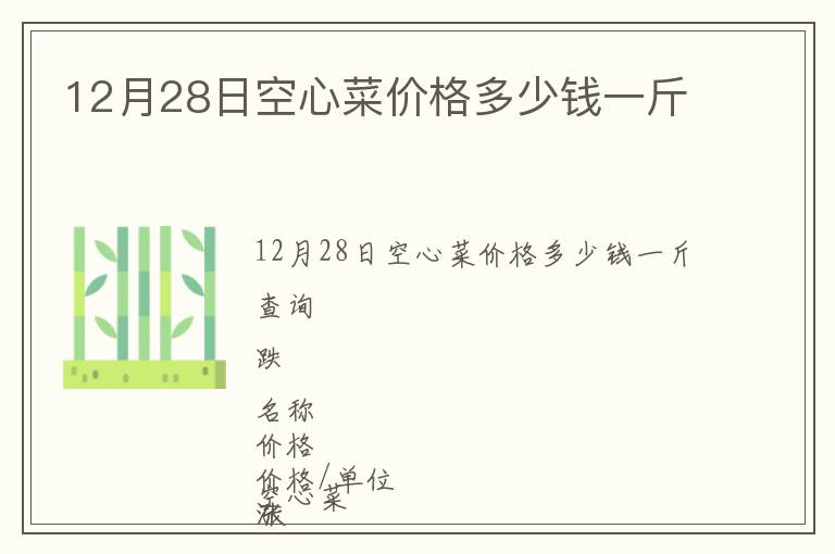 12月28日空心菜价格多少钱一斤