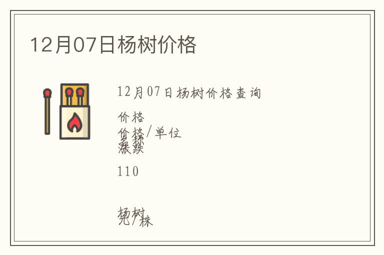 12月07日杨树价格