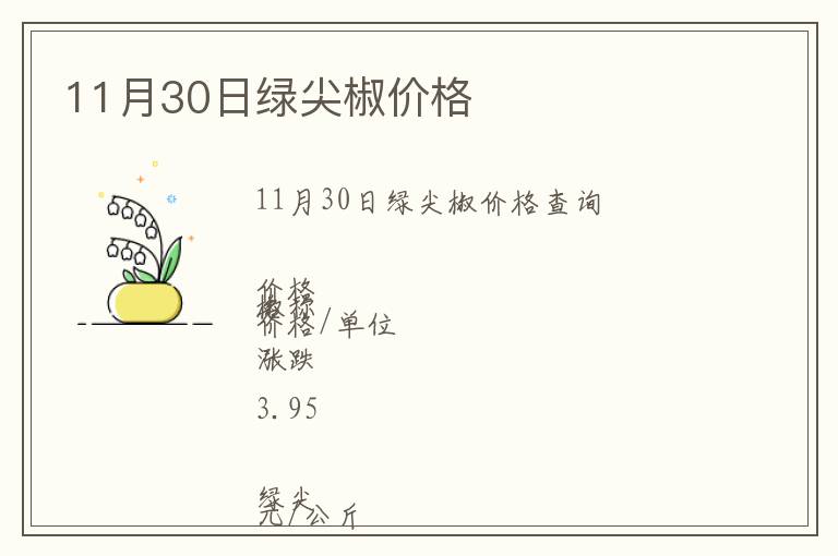 11月30日绿尖椒价格